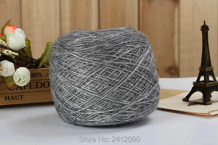 4 шт блонд розовый мягкий мохер пряжа + металлическая нить блестящая шерсть