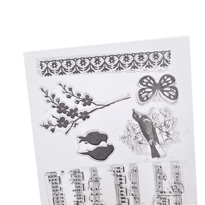 Прозрачный цветок силиконовый тиснение нот символ прозрачная печать поделка