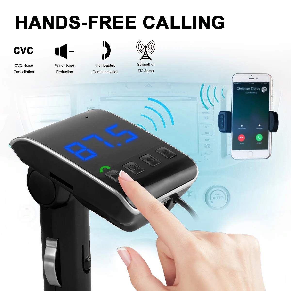 Car mp3 player bluetooth micro digit fm transmitter with usb sd aux input adapter charger for phone | Автомобили и мотоциклы