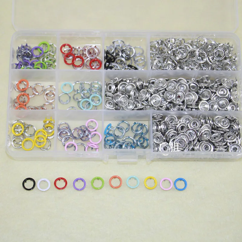 Meetee 100/150/200sets 9.5mm Colors Metal Prong Ring Buttons Baby Clothing Snap Sewing Craft Install Tool accessories AP642|Пуговицы| |