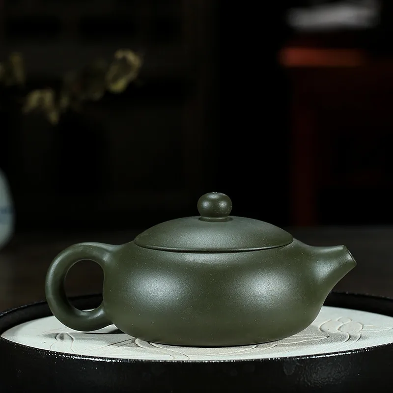 Teaset 200cc Yixing керамика руды зеленая грязь плоский Xi Shi чайник знаменитостей ручной