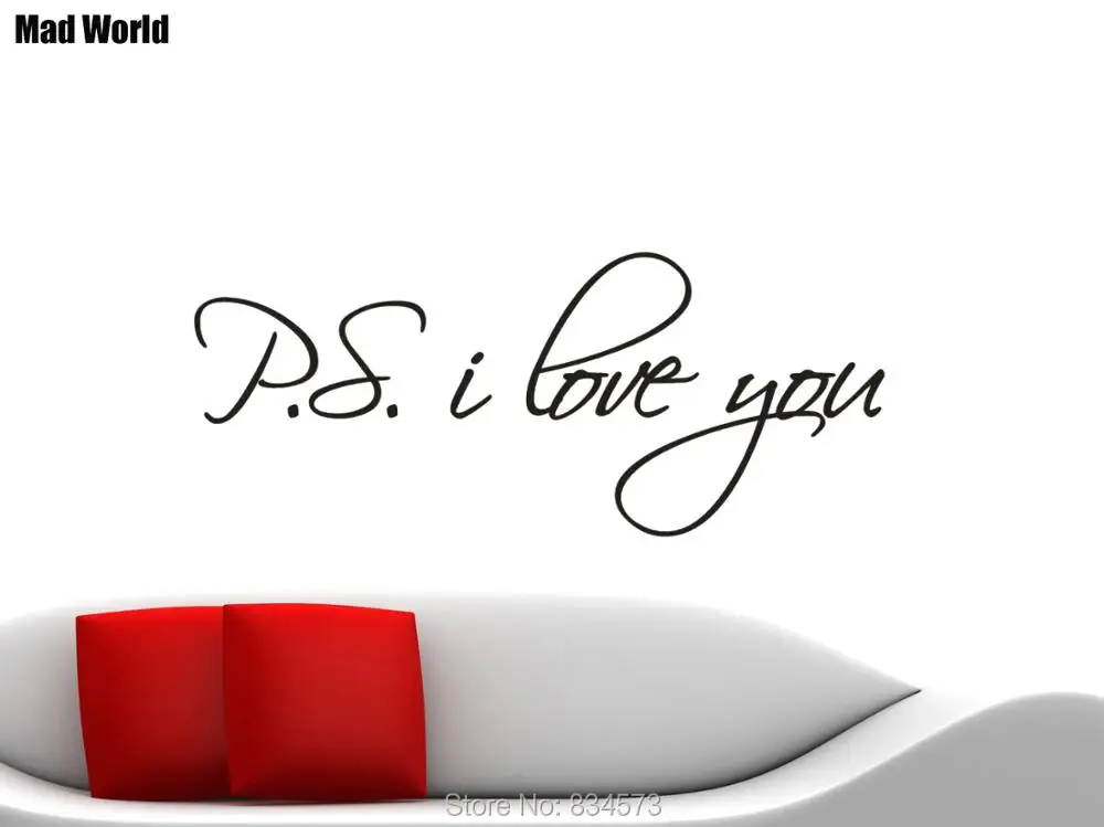 PS I LOVE YOU вдохновляющая цитата настенные художественные наклейки для спальни
