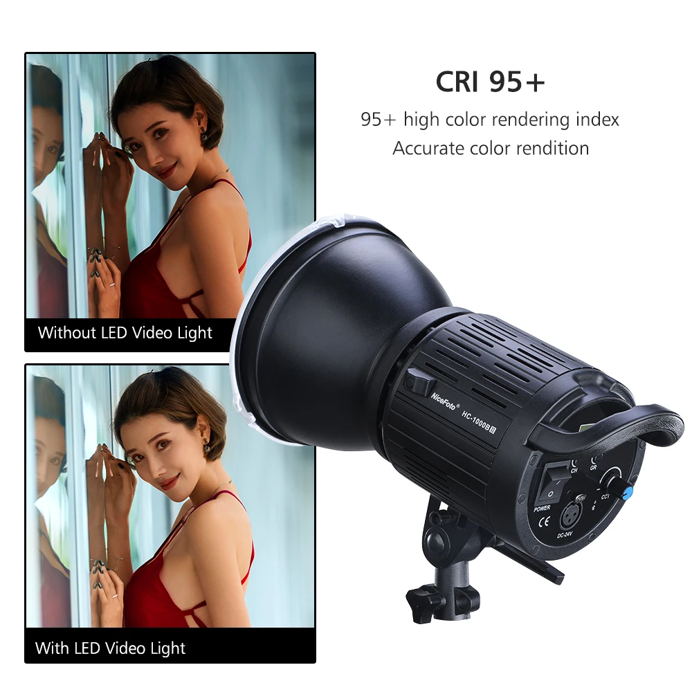 Adjustable Brightness NiceFoto HC-1000B II 100W LCD Display LED Video Light 3200K/5600K+Remote Control Color Filters CZ STOCK |