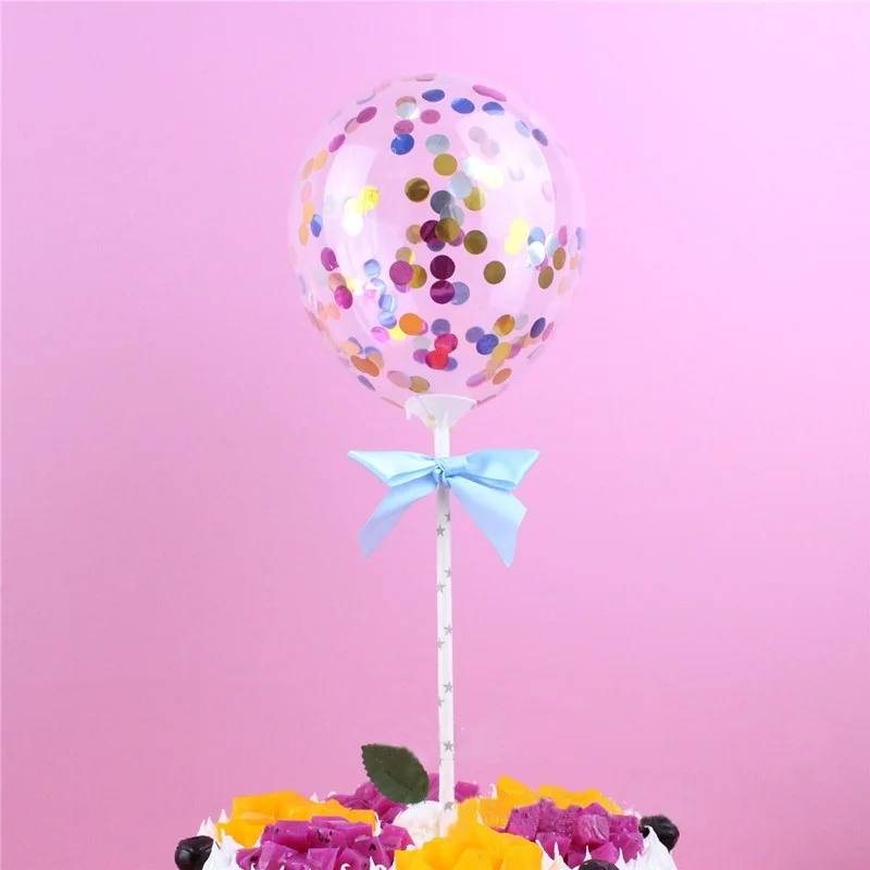 Крышка для торта и кексов с конфетти и шарами на свадьбу, помолвку, день рождения, бэби-шоу, в подарок, 1 шт., 6 цветов.