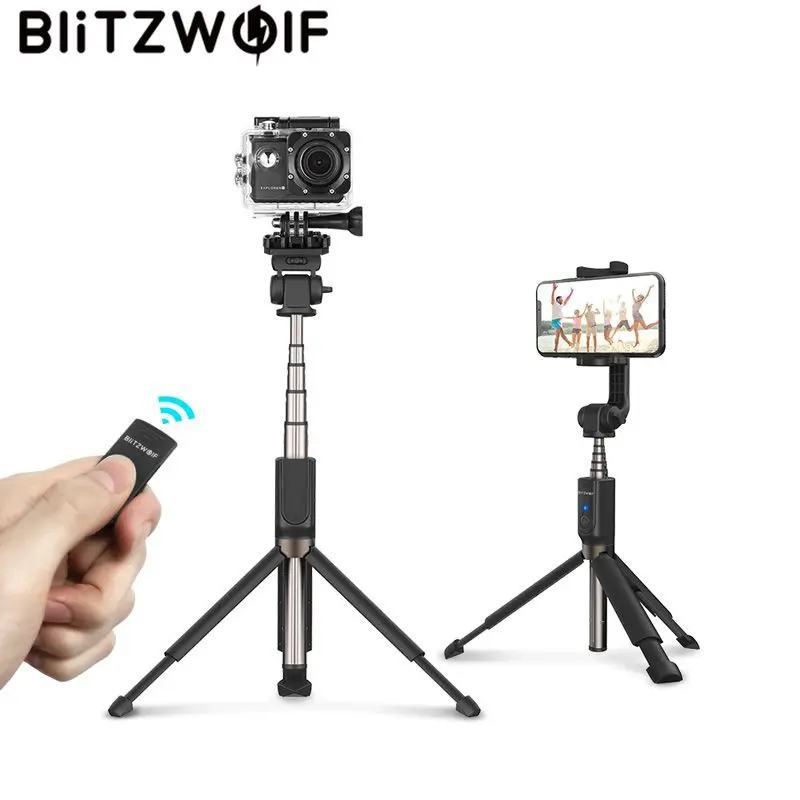 BlitzWolf bluetooth Ручной штатив селфи палка выдвижной монопод для Gopro 5 6 7 1/4 'Спортивная