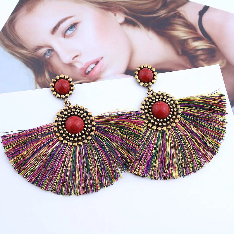 

Bohemian Statement fringe Tassel Earrings for women fashion jewelry boucle d'oreille femme 2020 pendientes geometric Drop