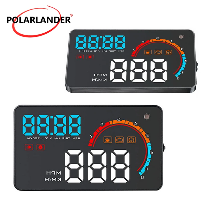 

OBD2 Car HUD Wired Projector Multi Color D2000 Head Up Display Digital Speedometer 4" Diagnostic