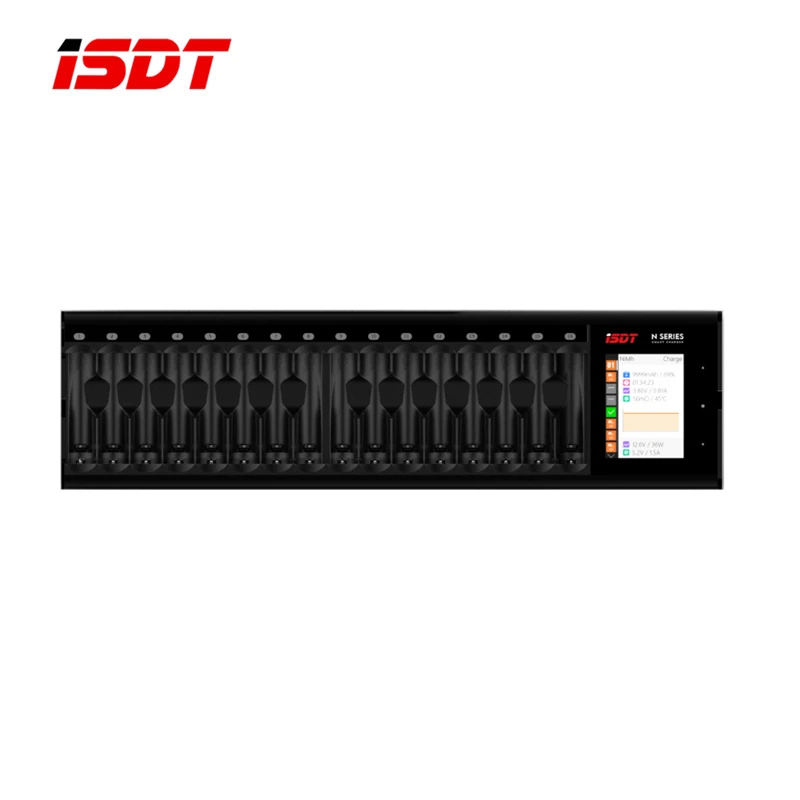 ISDT N16 36W 1.5A 16 слотов LCD AA/AAA батарея быстрое зарядное устройство для LiIon LiHv жизни NiMh
