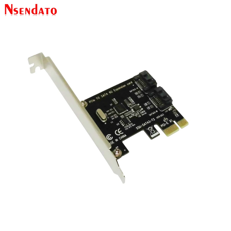 Высокоскоростной PCIe PCI Express на 6G SATA3.0 2 порта SATA III контроллер плата расширения