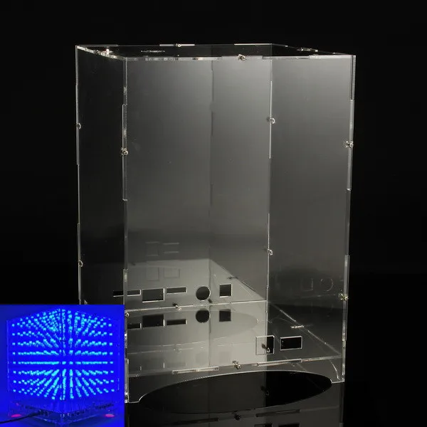 LEORY Прозрачный Акриловый Корпус Корпуса корпуса КОРПУСА ДЛЯ 8x8x8 3D Light Cube