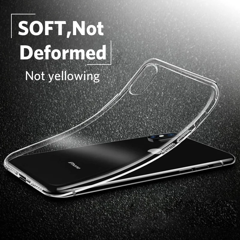 Прозрачный силиконовый чехол USLION для iPhone 7 Plus 8 XS MAX XR X прозрачные мягкие чехлы из