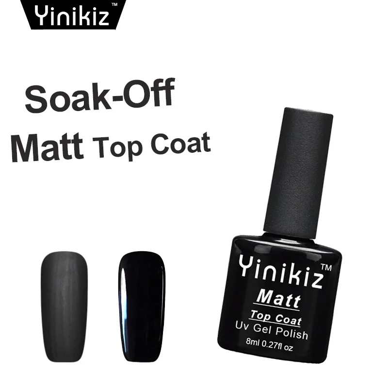 Yinikiz 8 мл матовая верхнее покрытие Гель лак для ногтей Nail Art Tips No Wipe Закрепитель