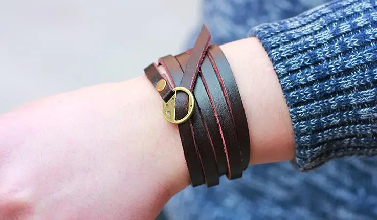 1PC vintage leather bracelet fashion five-circle personality meaningful gift hot sale accessories | Украшения и аксессуары