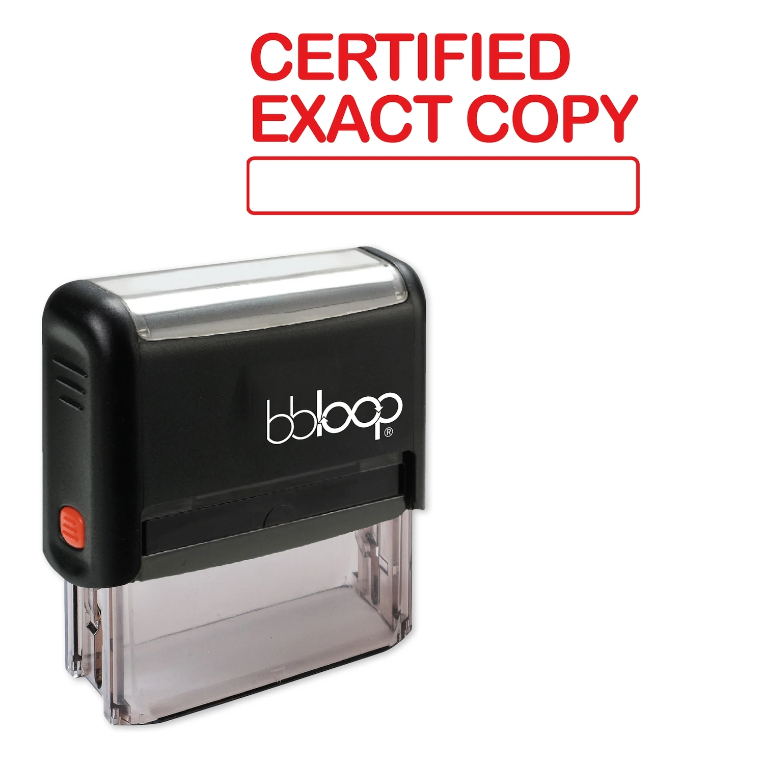

Bbloop Certified w/block Style Font and Design Self-Ink