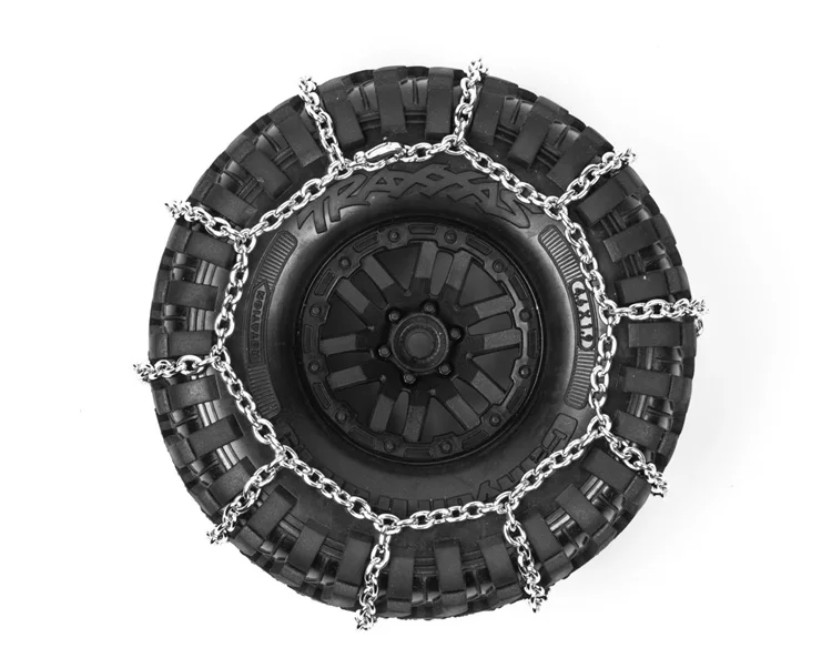 

4PCS Simulation Snow Tire Snow Chain For Tamiya CC01 Axial SCX10 90047 90046 RC4WD D90 Traxxas Trx-4 Trx4 1/10 Rc Crawler Car