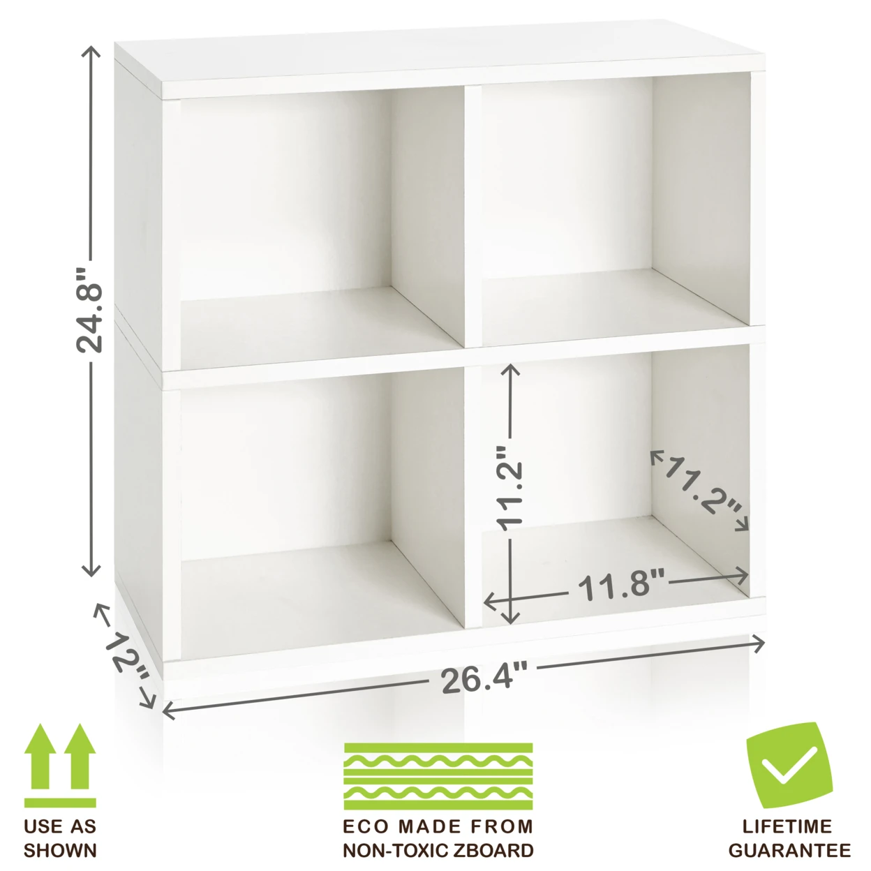 Способ основы экологичный 4 Cubby Bookcase белый инструмент бесплатная сборка