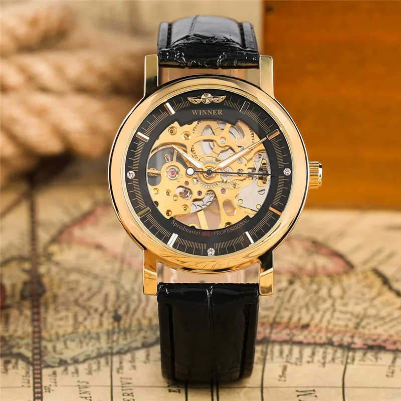Механические часы Timekeeper Move для мужчин и женщин мужские с золотым скелетом
