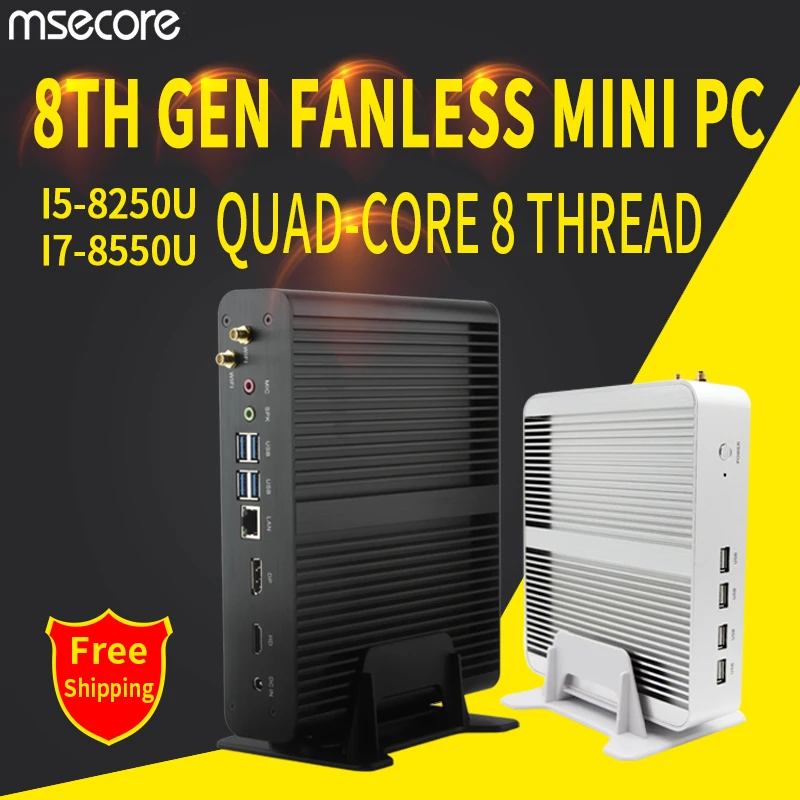 Verkaufen MSECORE I5 8250U I7 8565U DDR4 Gaming Mini PC Windows 10 HTPC Desktop-Computer-spiel Pc Linux Intel Nettop Barebone DP HDMI Wifi