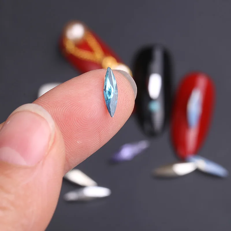 Blueness 1 Wheel Colorful Horse Eye 3D Crystal Nails Art Rhinestones Design Mixed DIY Decorations Studs Manicure | Красота и здоровье