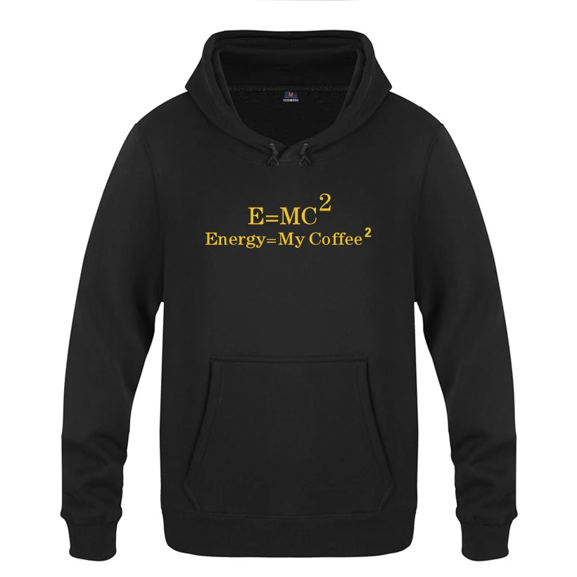 Эйнштейна Mass Energy Equation Equal My coffee забавные толстовки мужские 2018 пуловеры флисовые с
