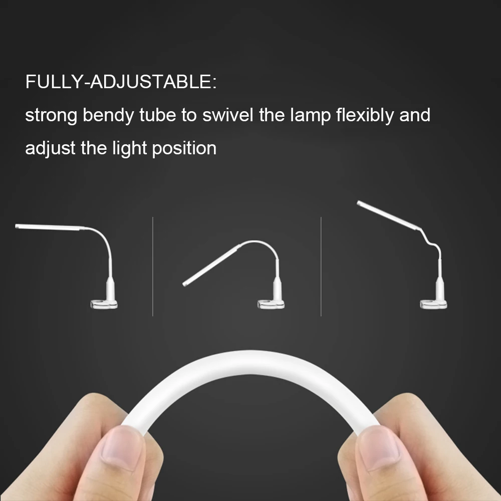 5W 24 Leds Eye Protect Clamp Clip Light Table Lamp Stepless Dimmable Bendable Usb Powered Press Sensor Control Reading Desk La | Освещение