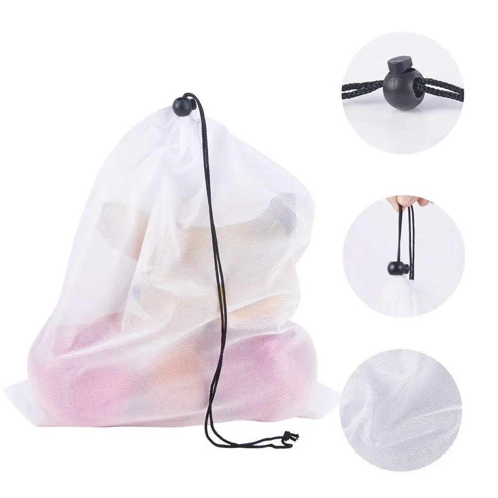 15pcs Eco Friendly Reusable Mesh Produce Bags Transparent Washable Grocery Storage for Fruit Vegetable Toys | Багаж и сумки