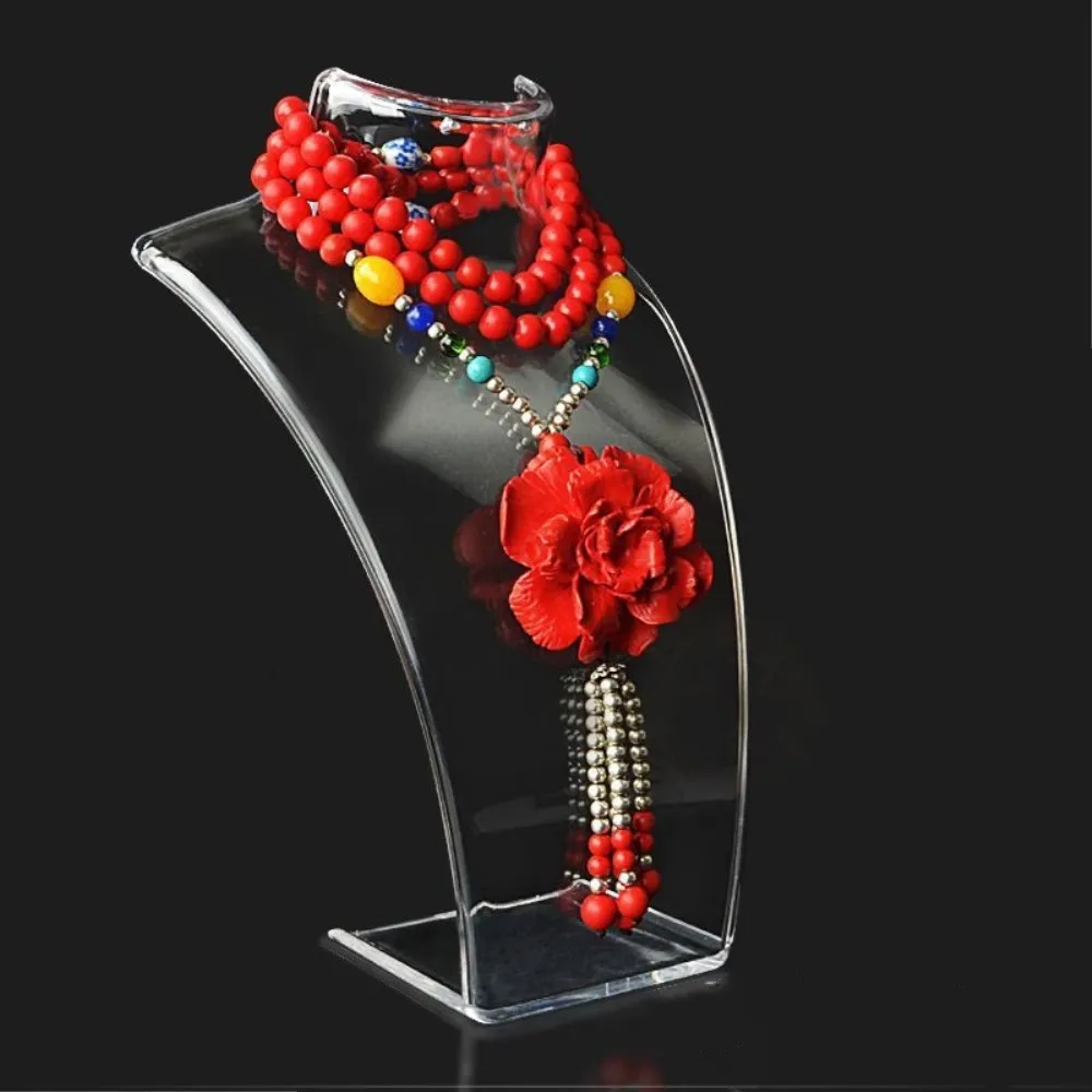 4 цвета ювелирные изделия ожерелья из акрила выставочные стенды портрет шеи