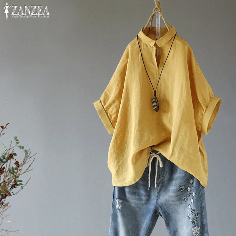 Блузка женская летняя с V образным вырезом и рукавом|Рубашки| |