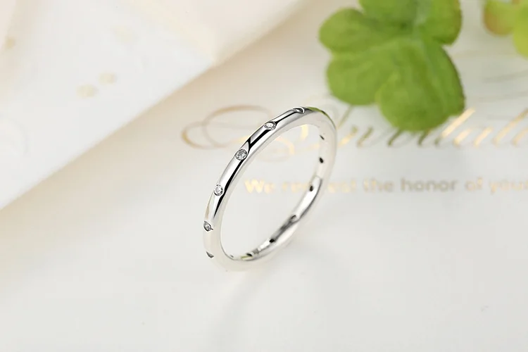 Sterling Silver Jewelry Ring Simple Classic Zircon S925 | Украшения и аксессуары