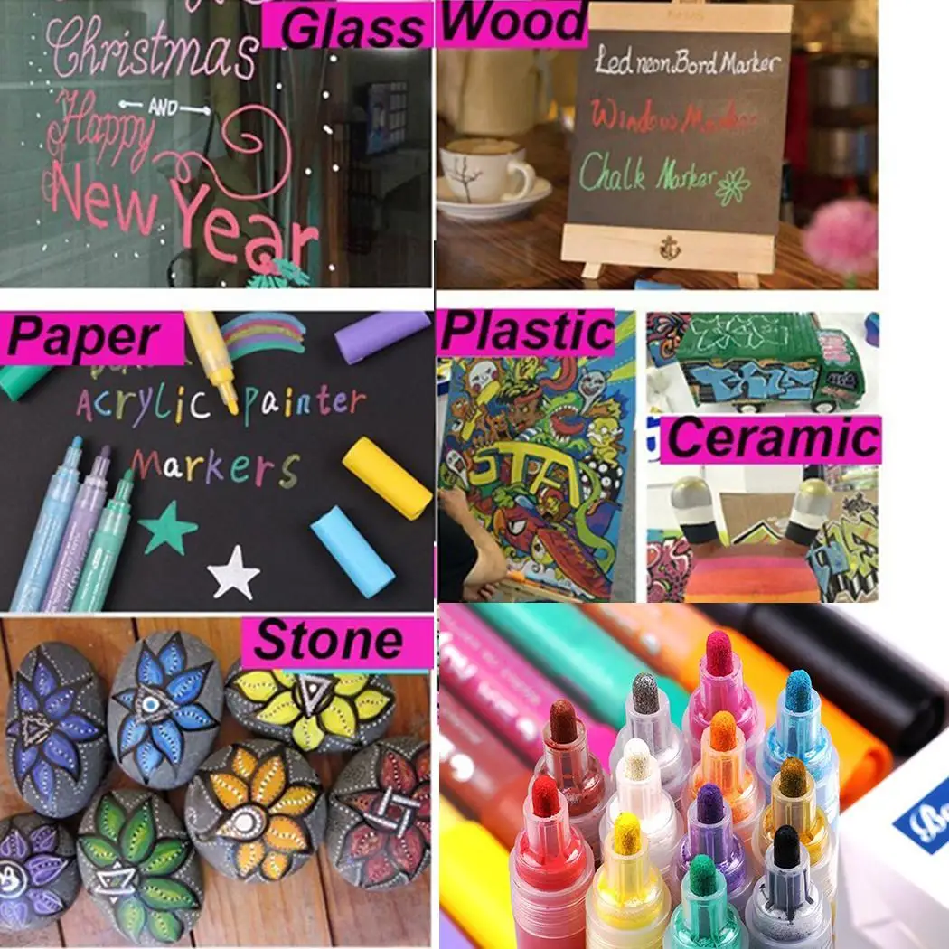 Propylene Marker Pen Non-Toxic Odorless Waterproof Paint Drawing Color can easily identify 22g Random | Канцтовары для офиса и