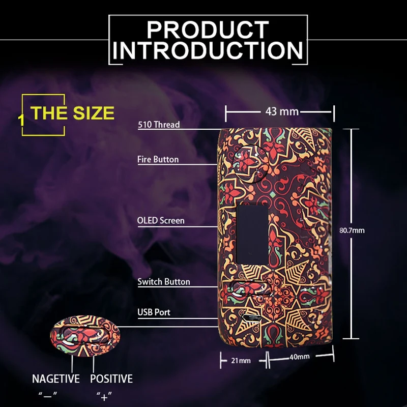 Vapor Storm Storm230 Bypass 200 Вт VW TC Box Mod Vapes модный мод Поддержка двойной батареи 18650