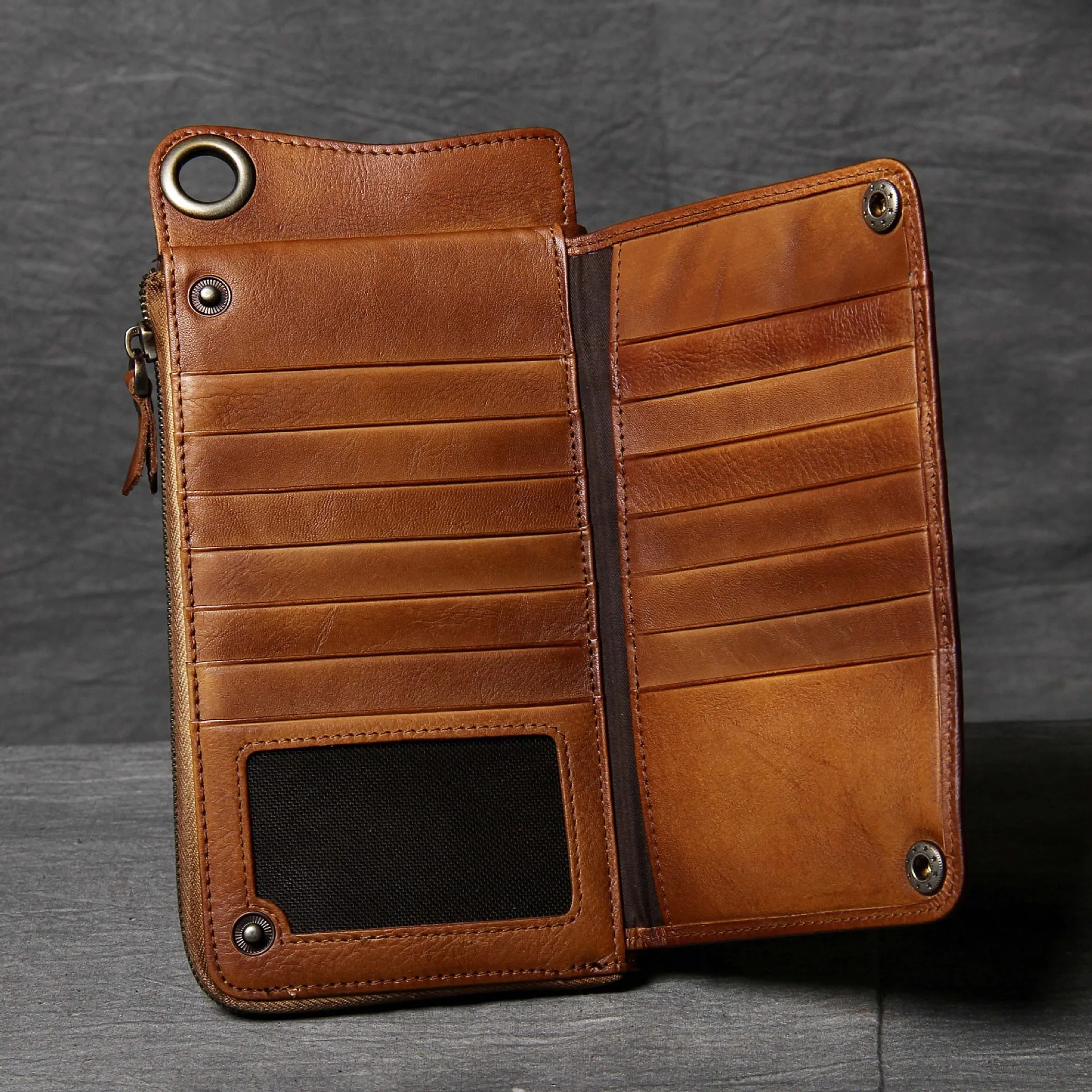 New handmade Cowhide men's wallets personality vintage cow leather youth purses casual long genuine | Багаж и сумки