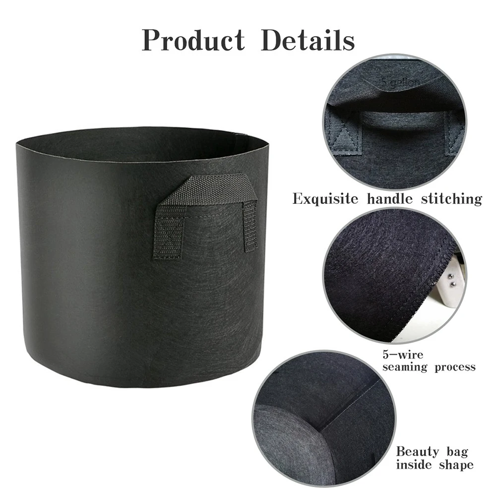 5 шт мешки для выращивания дышащей нетканой ткани цветочные горшки картофеля