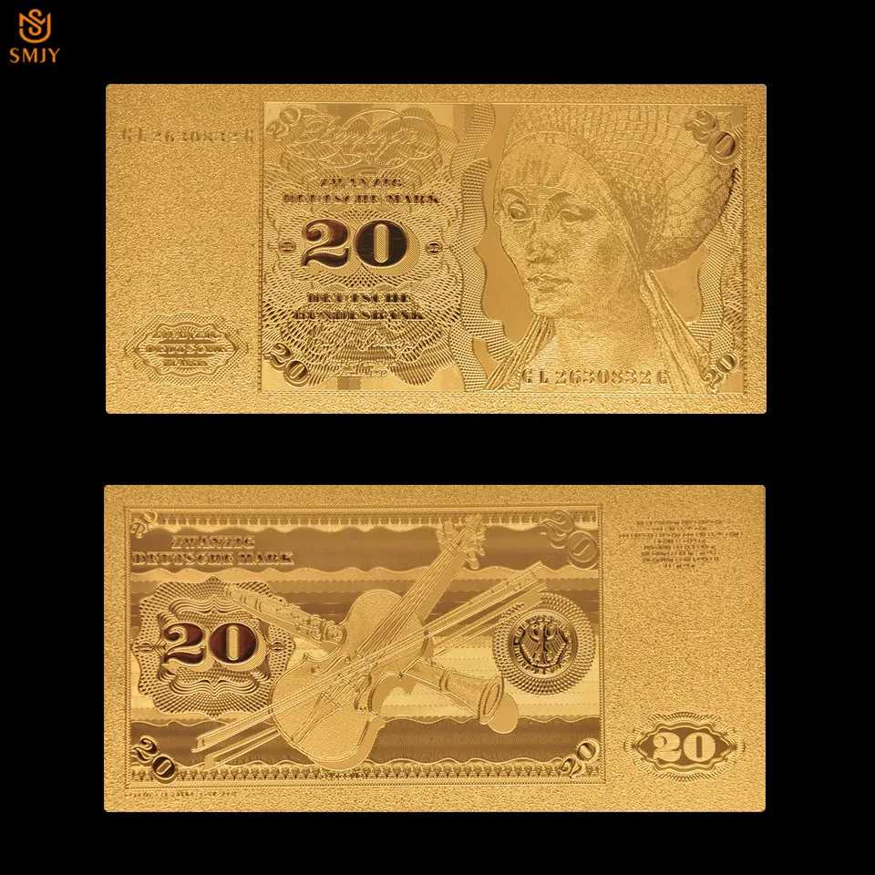 6 шт./лот домашние украшения немецкая Золотая банкнота 5/10/20/50/500/1000 Mark 999 9 фольга