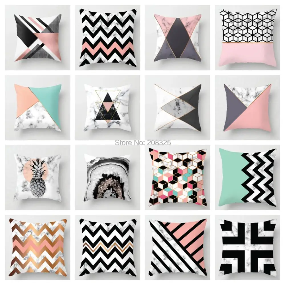 ZENGIA розовый/зеленый Мрамор подушка чехол полиэстер с геометрическим принтом