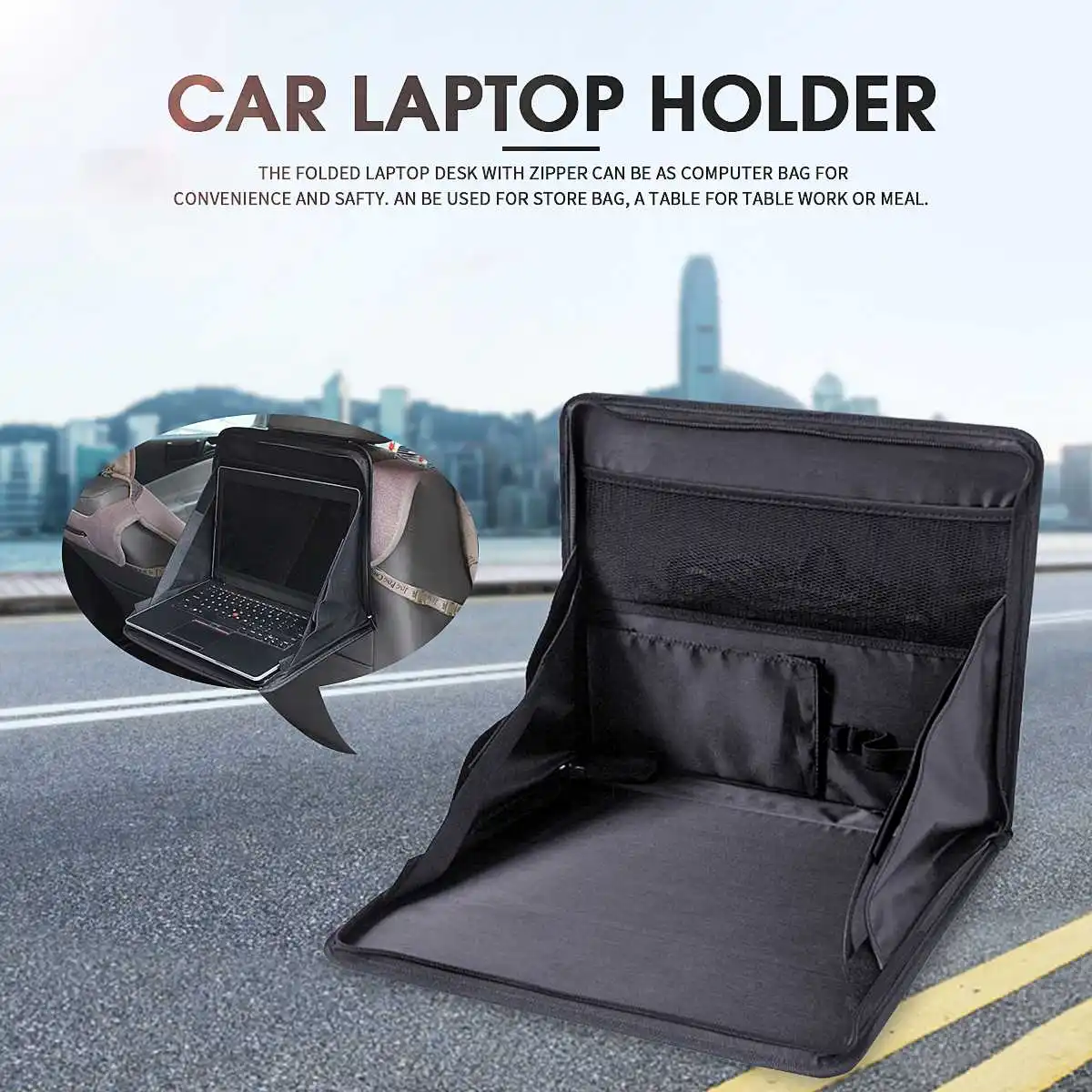 Переносной черный Дорожный Чехол из полиэстера на молнии для ноутбука и заднего