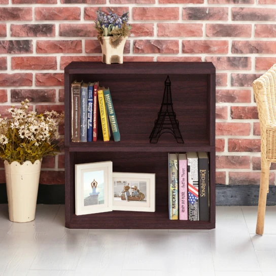Way Basics Eco Friendly Webster 2-книжная полка эспрессо дерево зерно-инструмент-бесплатная