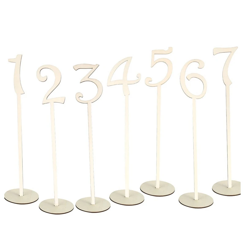 40 шт. 1 деревянные настольные номера с держателем для свадьбы дома юбилей