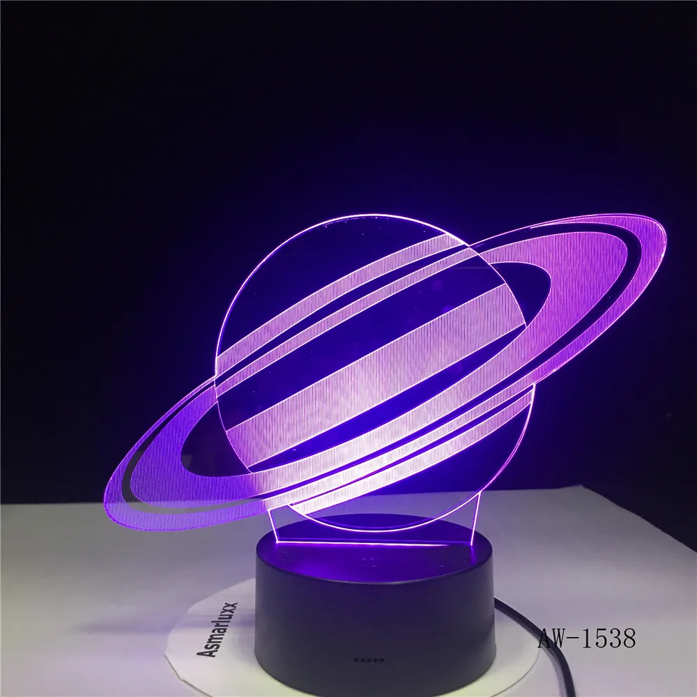 Сатурн настольная лампа USB LED 3D огни 7 видов цветов Новинка ночник как детские