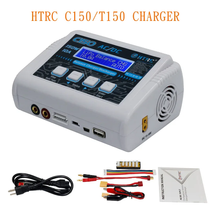 HTRC C150/T150 AC/DC 150 W 10A Smart Батарея баланс Зарядное устройство Dis для RC Lipo модели с