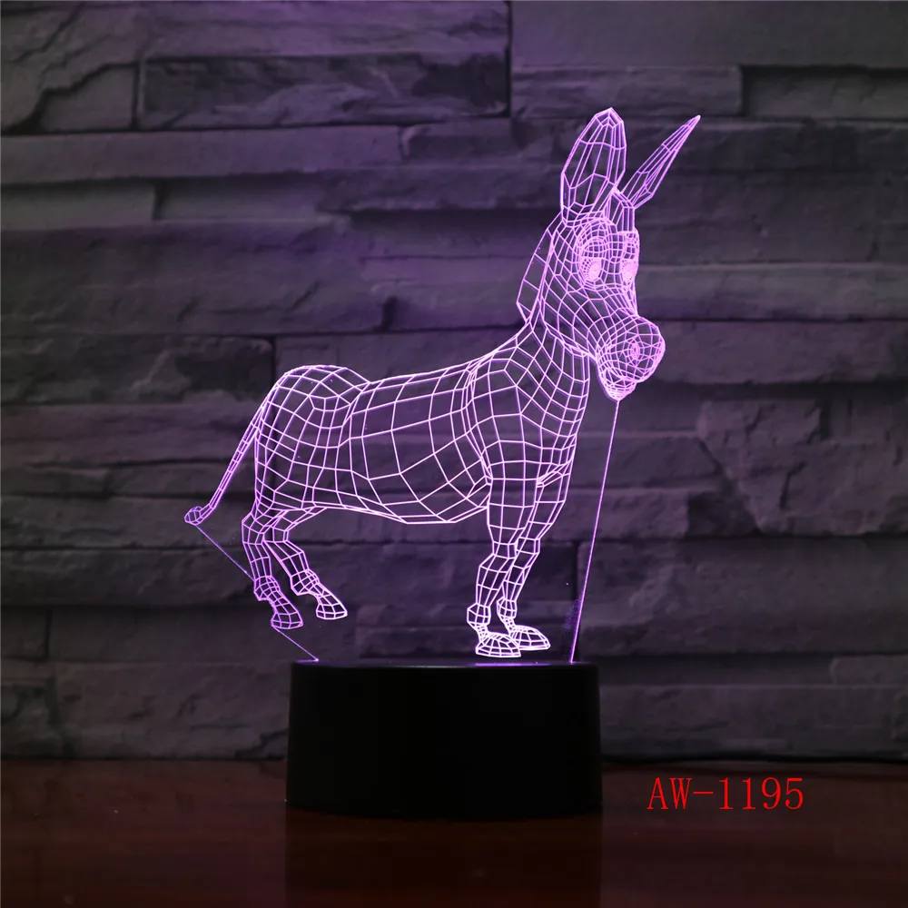 Ретро Животное украшение олень 3D USB СВЕТОДИОДНАЯ Лампа Олень цвета меняющий
