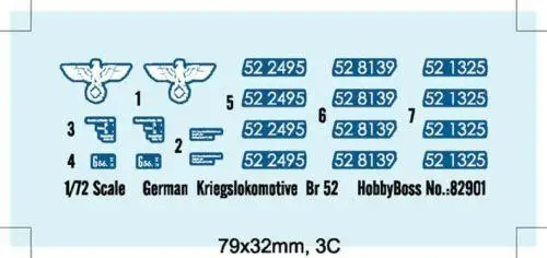 Hobbyboss 82901 1/72 немецкий комплект пластиковых моделей Kriegslokomotiv e BR52|Наборы для сборки