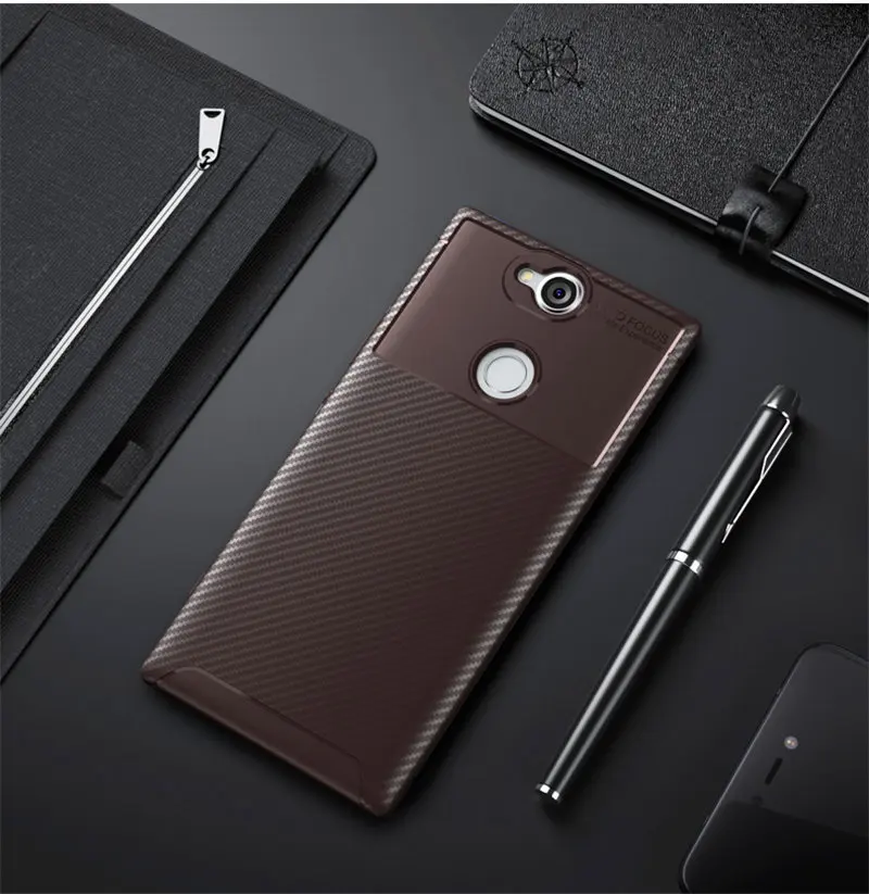 For Sony XA 2 XA2 Plus Case Colored Carbon Fiber TPU Silicone Skin Back Cover Phone for Xperia Soft Protector | Мобильные телефоны