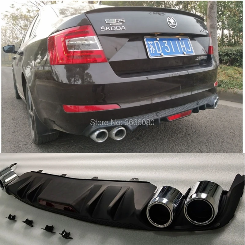 Для Skoda Octavia 2014 2018 Высокое качество ABS черный Задний бампер для губ багажника