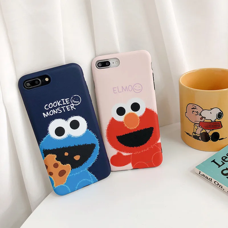 Милый мультяшный чехол Elmo с изображением печенья Улица Сезам для iPhone 6 6S Plus 7 8 X XS Max