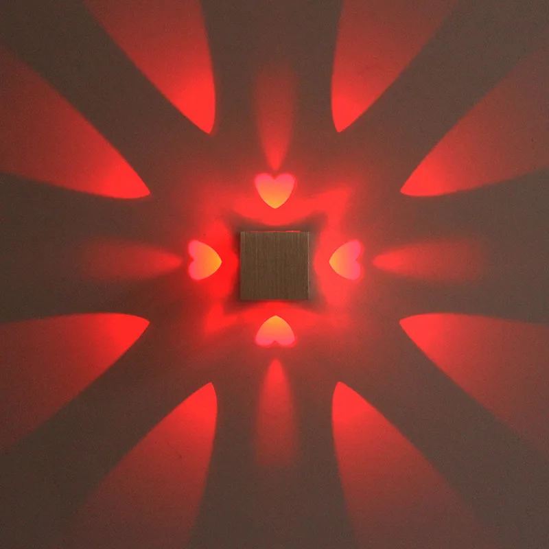 Светодиодная квадратная настенная лампа в форме любви алюминиевая лаконичном