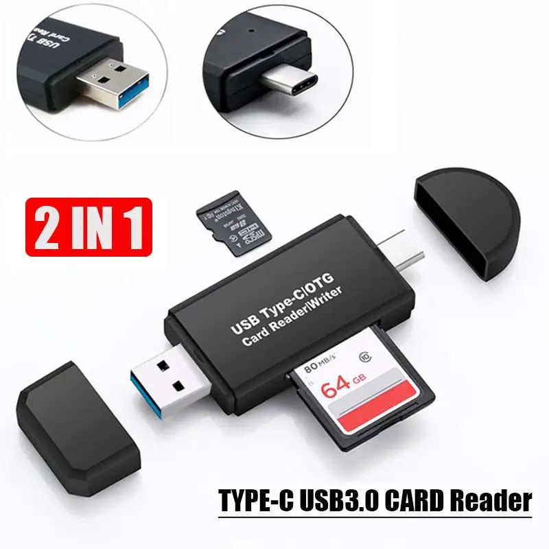 Тип-C устройство для чтения карт USB 3,0 Micro SD TF Тип C Multi чтения карт памяти кард-ридер разъем и играть Смарт 2-в-1 многофункциональное устройство для чтения карт