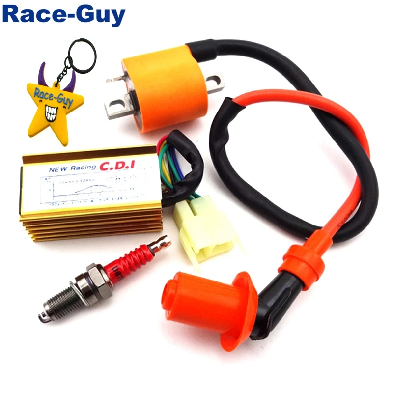 6 pin AC CDI + катушка зажигания гонки D8TC Свеча для 150cc 200cc 250cc мотор грязи велосипед ATV
