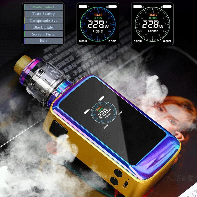 Электронная сигарета высокой мощности Vape комплект 228 Вт коробка мод с 5 мл бак