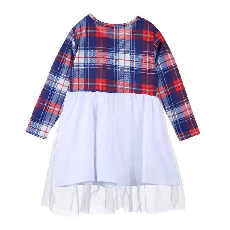 Новые модные одинаковые платья для семьи в клетку мамы и дочки платье пачка из